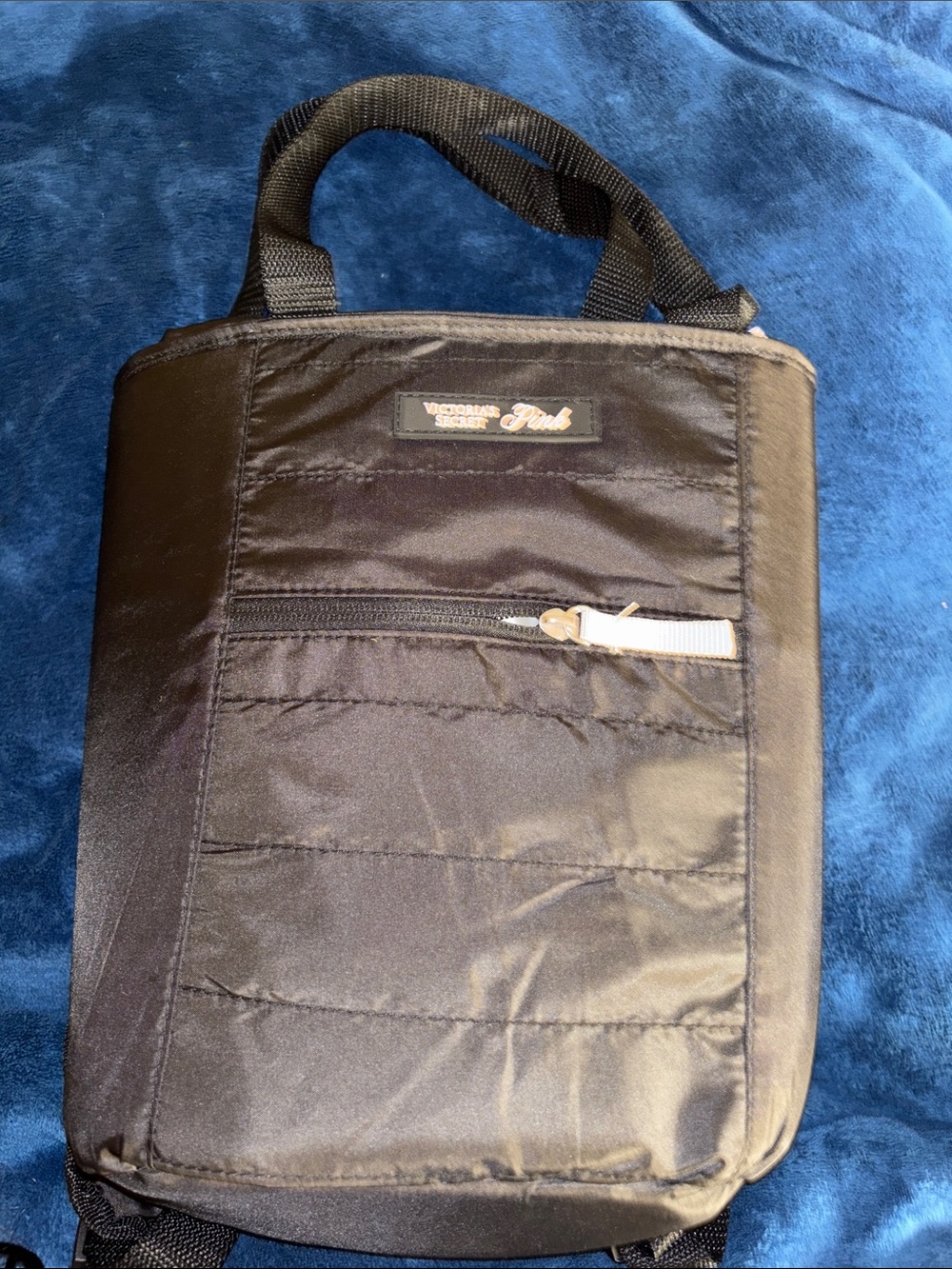 PINK Victoria's Secret Black Nylon Handled Cooler Tote
